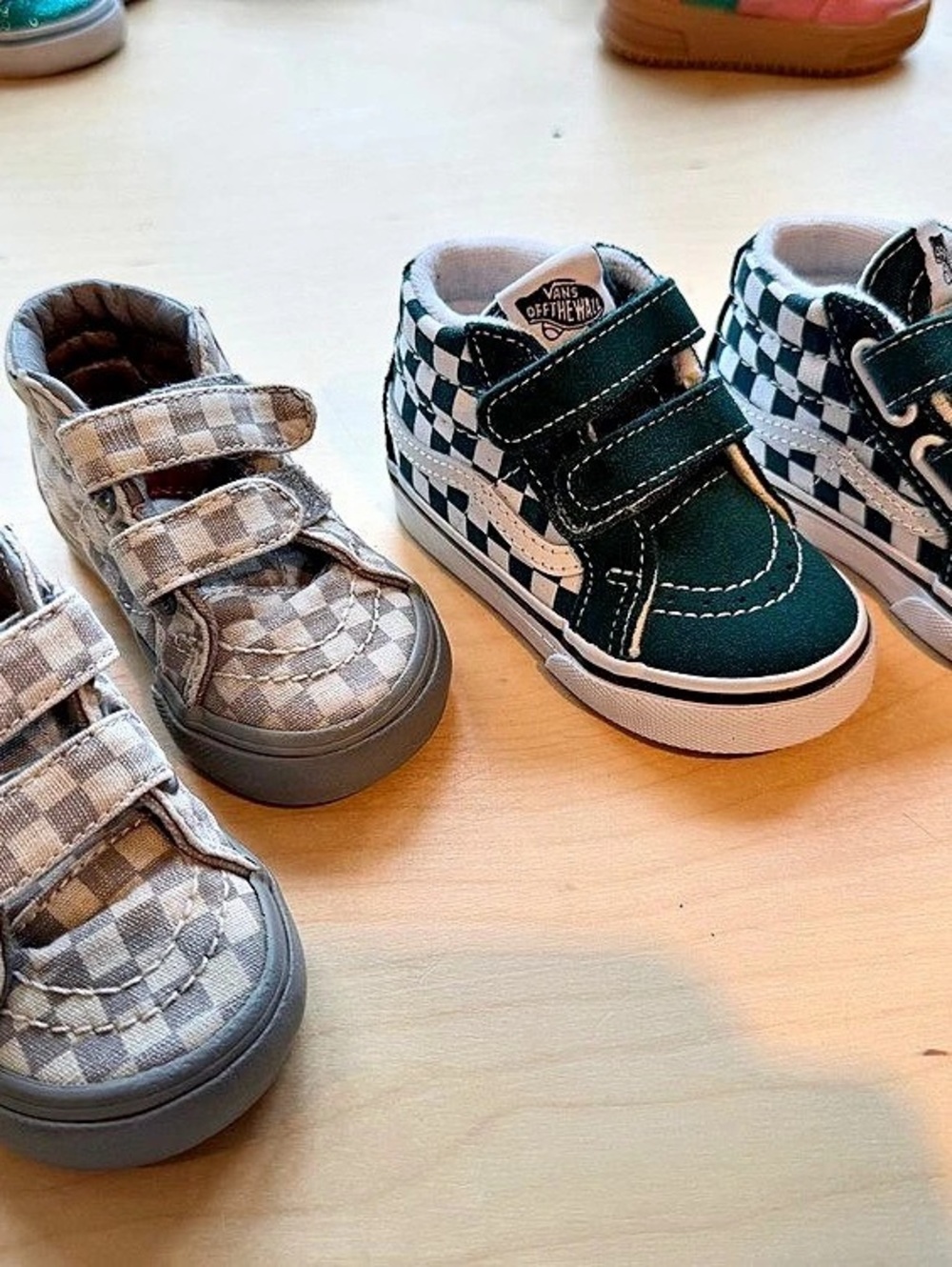 Vans Toddler Sk8-Mid Reissue V Checkered Sneakers Green & White